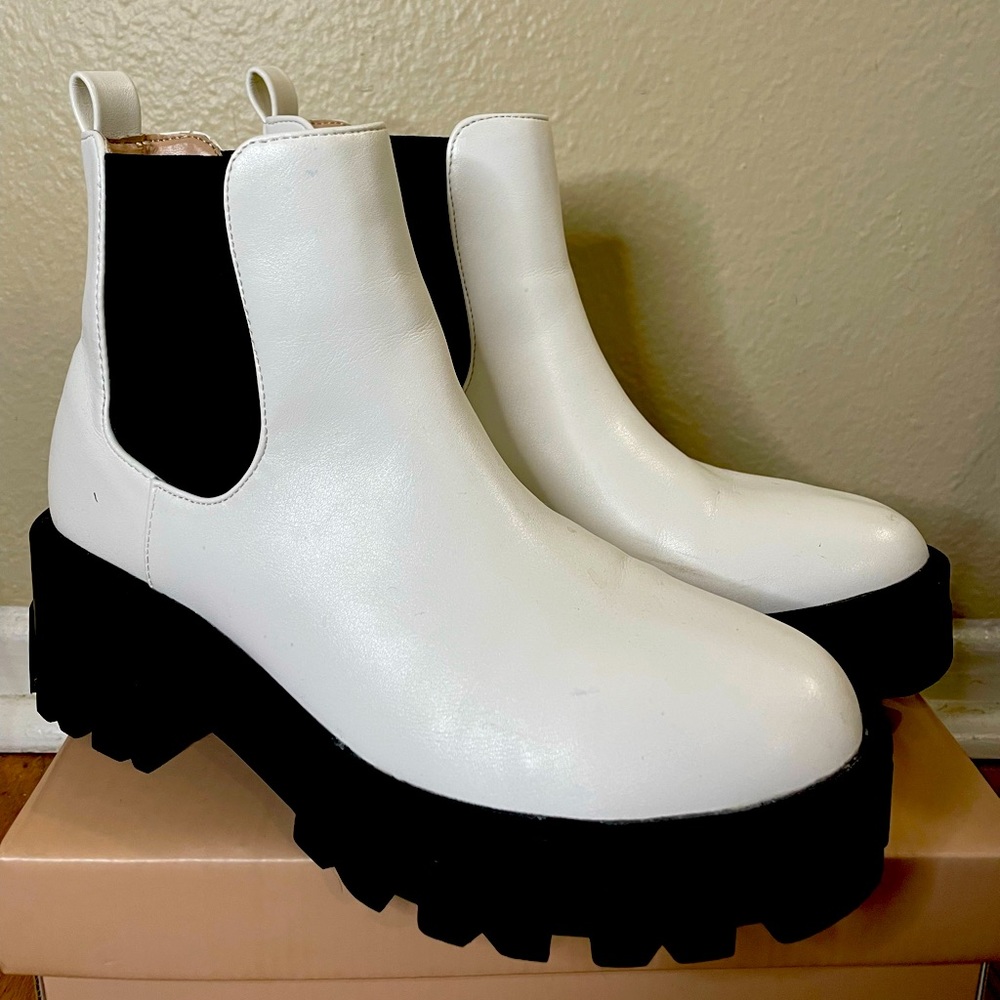 White ankle boots
